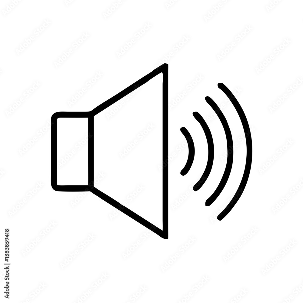 A bold, simple speaker icon broadcasting a powerful message, radiating sound waves in a clean, minimalist design. A bold, simple speaker icon broadcasting a powerful message, radiating sound waves in a clean, minimalist design.