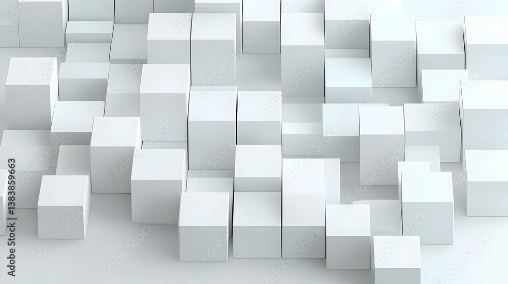 Abstract Geometric White Cubes Background Abstract Geometric White Cubes Background