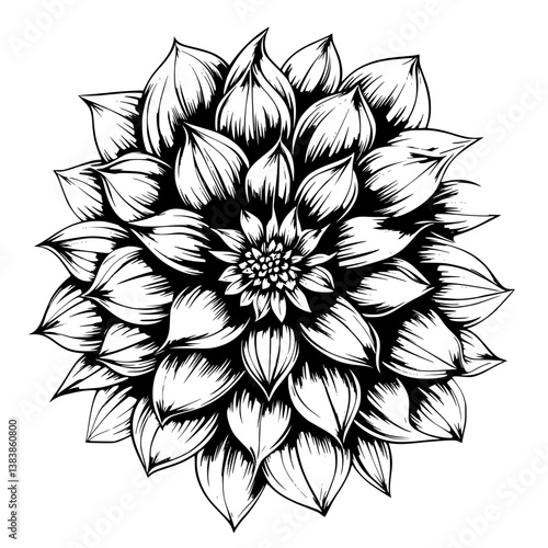 Aster mandala vector design, Aster vector graphic