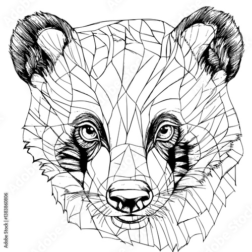 Badger coloring book vector design, Badger vector graphic
