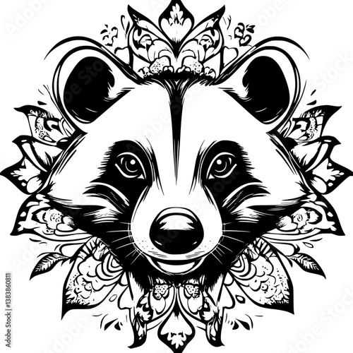Badger mandala vector design, Badger vector graphic