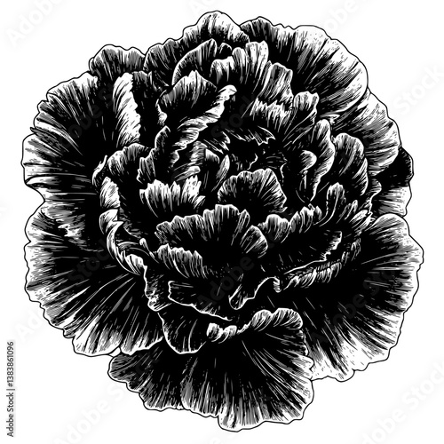 Carnation mandala vector design, Carnation vector graphic