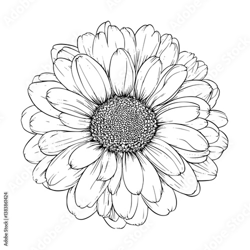 Daisy coloring book vector design, Daisy vector graphic