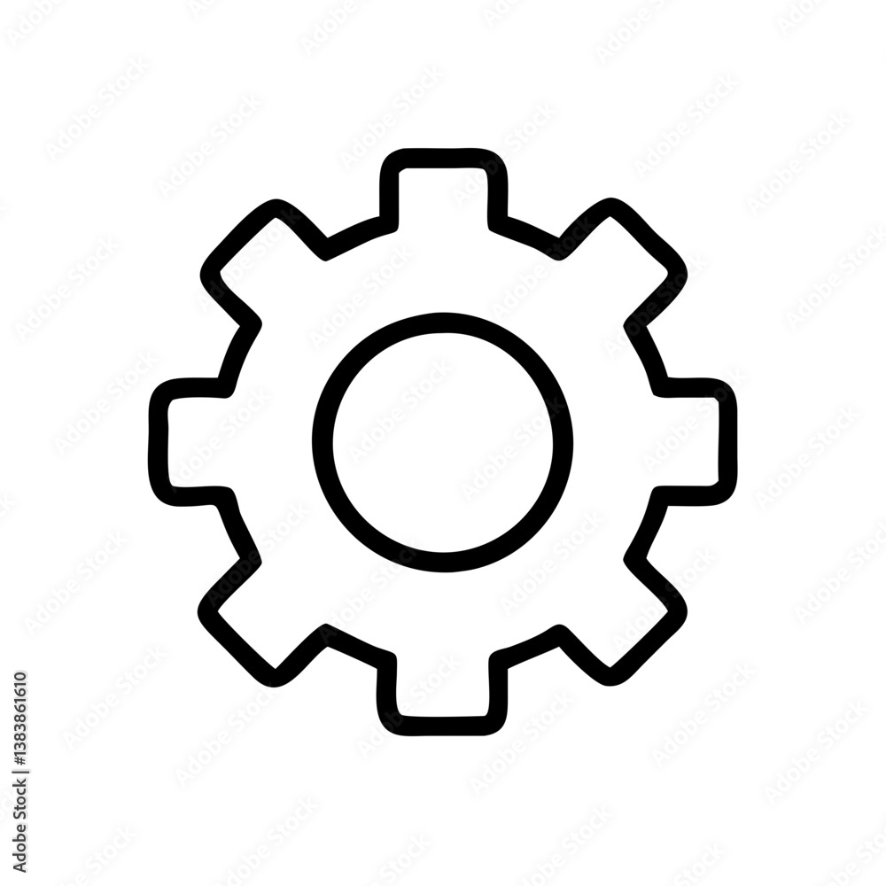 A powerful cogwheel representing the intricate workings of a complex system, a symbol of precision engineering and seamless functionality, in a bold black line art style. A powerful cogwheel representing the intricate workings of a complex system, a symbol of precision engineering and seamless functionality, in a bold black line art style.