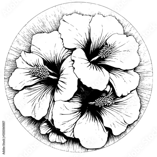 Hibiscus mandala vector design, Hibiscus vector graphic