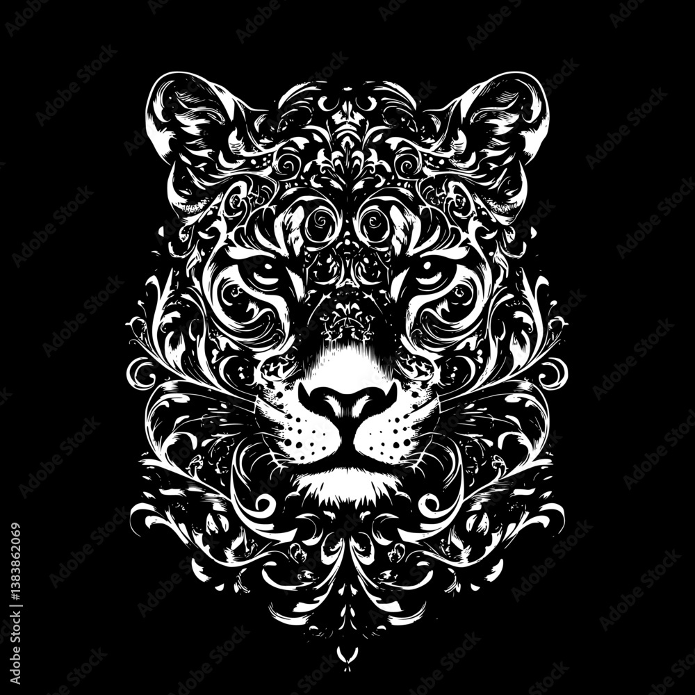 Jaguar mandala vector design, Jaguar vector graphic Jaguar mandala vector design, Jaguar vector graphic