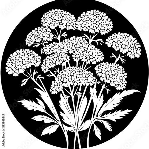 Yarrow mandala vector design, Yarrow vector graphic