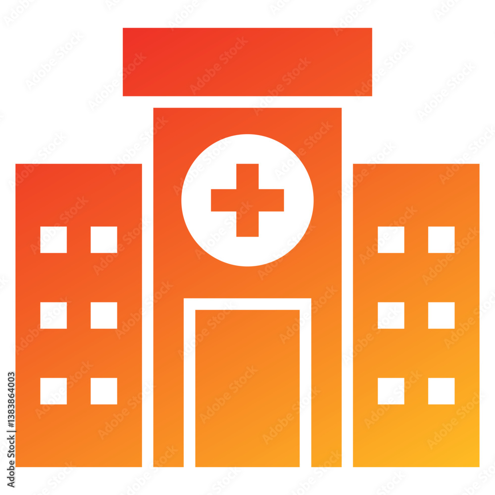 Obraz premium Hospital Glyph Gradient Icon