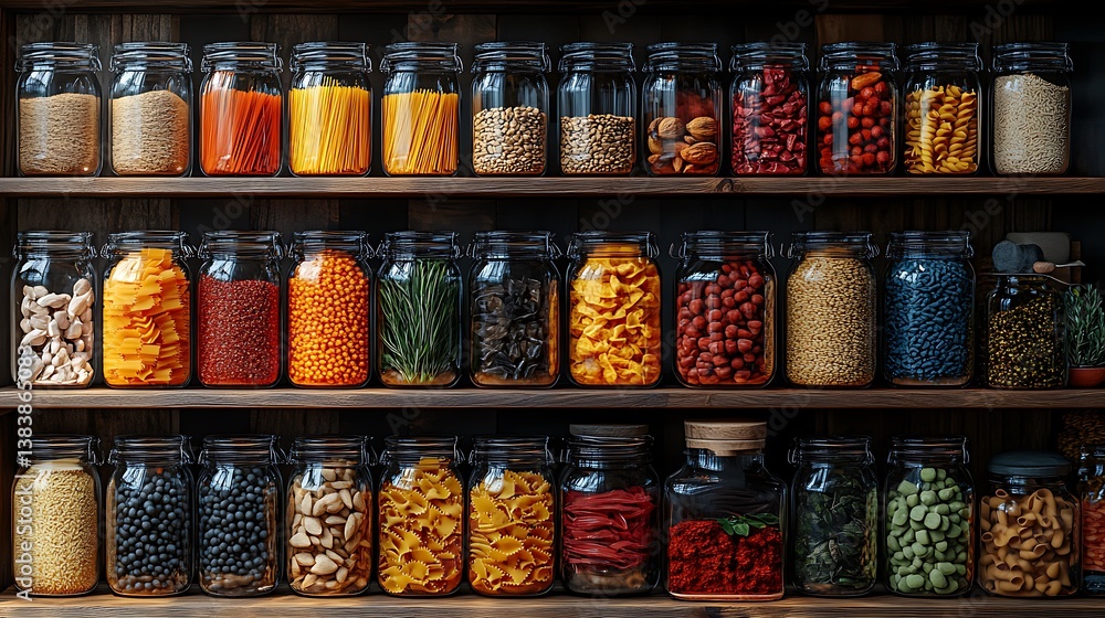 Kitchen pantry with stored grains high resolution picture Kitchen pantry with stored grains high resolution picture