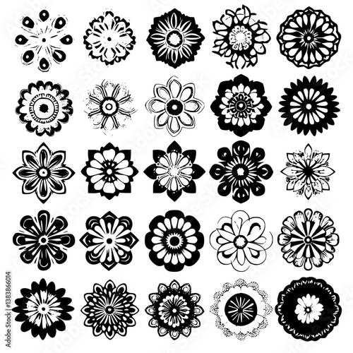 Collection of Asters mandala vector design, Asters vector image