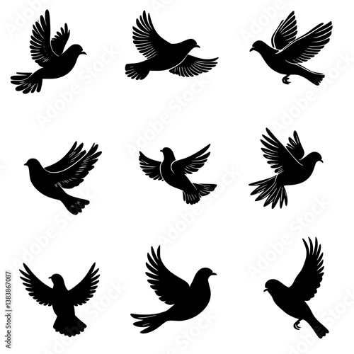 Collection of Doves vector designs, Doves vector image