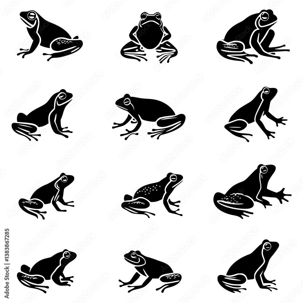 Naklejka premium Collection of Frogs vector designs, Frogs vector image