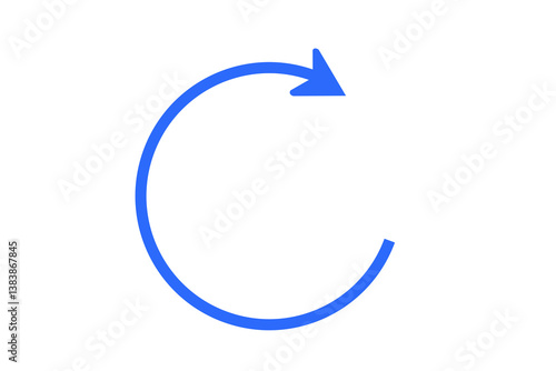 Fotografi blue arrow clockwise direction icon