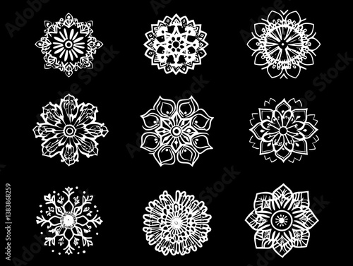Collection of Marigolds mandala vector design, Marigolds vector image