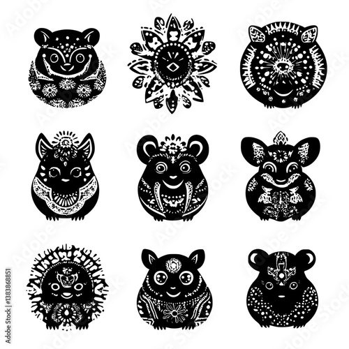 Collection of Possums mandala vector design, Possums vector image