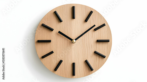 Wallpaper Mural Modern Wooden Wall Clock With Black Hands Torontodigital.ca