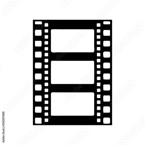 film strip solid icon isolated on transparent background 