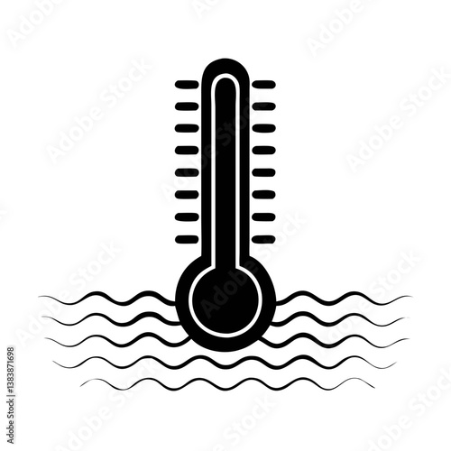 water thermometer solid icon isolated on transparent background 