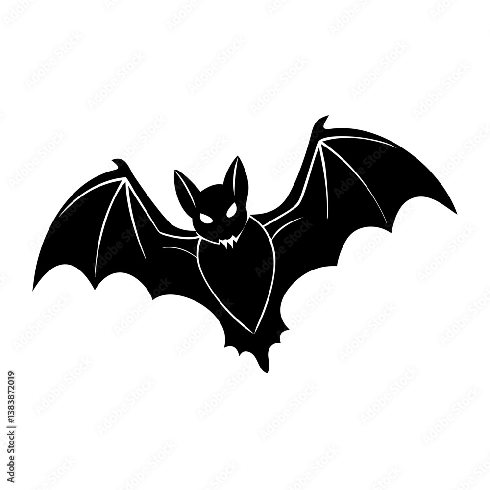Obraz premium flying bat solid icon on transparent background