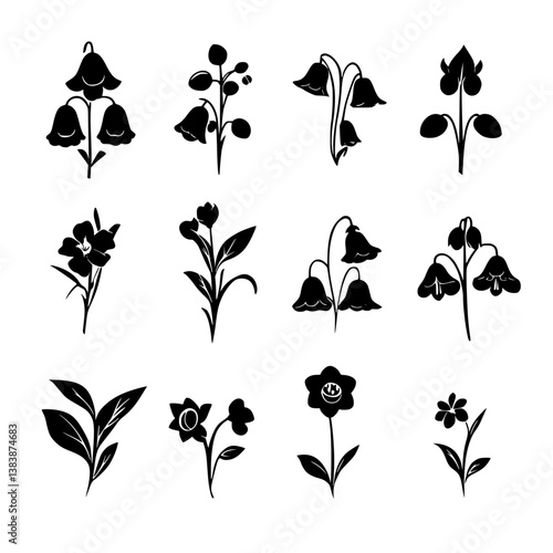 Collection of Bluebells vector designs, Bluebells vector illustration