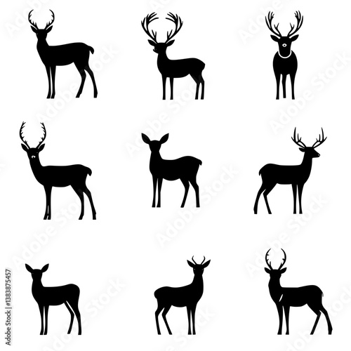 Collection of Deer vector designs, Deer vector illustration
