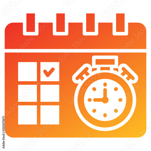 Deadline Glyph Gradient Icon