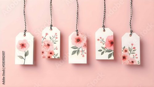 Floral Gift Tags Set – Pink Aesthetic Tags for Gifts, Scrapbooking, and Crafts