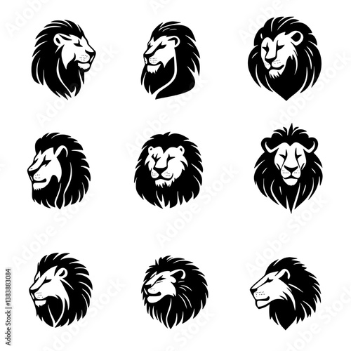 Collection of Lions vector designs, Lions illustration art