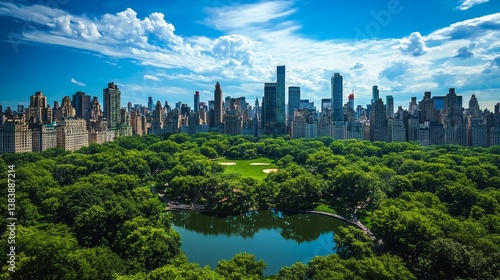 Fototapeta Naklejka Na Ścianę i Meble -  Central Park's Serene Embrace: A Manhattan Oasis