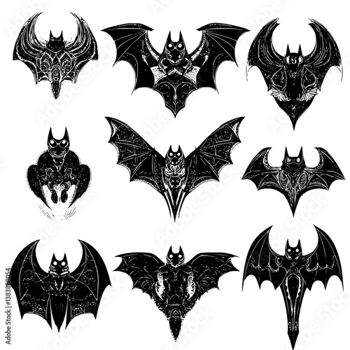 Collection of Bats mandala vector design, Bats vector graphic