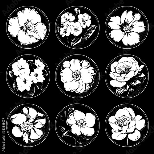 Collection of Begonias mandala vector design, Begonias vector graphic