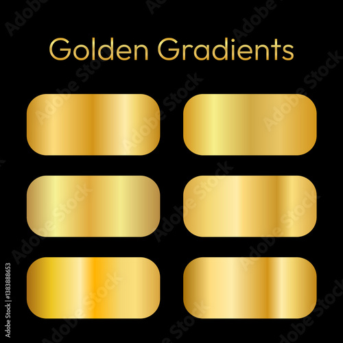 Set Of Golden Gradient Palettes