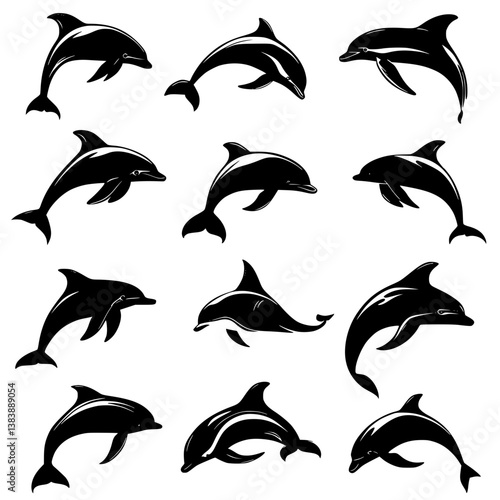 Collection of Dolphins vector designs, Dolphins vector graphic