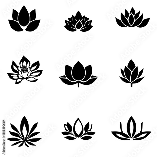 Collection of Lotuses vector designs, Lotuses vector graphic