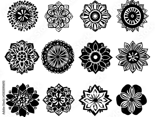 Collection of Marigolds mandala vector design, Marigolds vector graphic