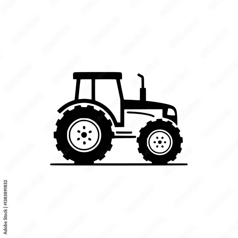 Obraz premium A stylized and illustration of a generic tractor showcasing its robust design for agricultural work Isolated on a backdrop