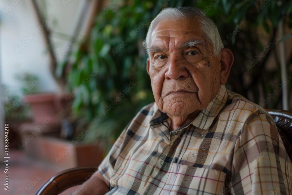 Portrait of a senior Hispanic man in a nursing home Portrait of a senior Hispanic man in a nursing home