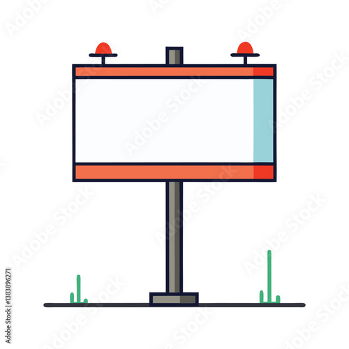 A Vector Illustration Of Highway Advertisement Billboard Graphic On White Background