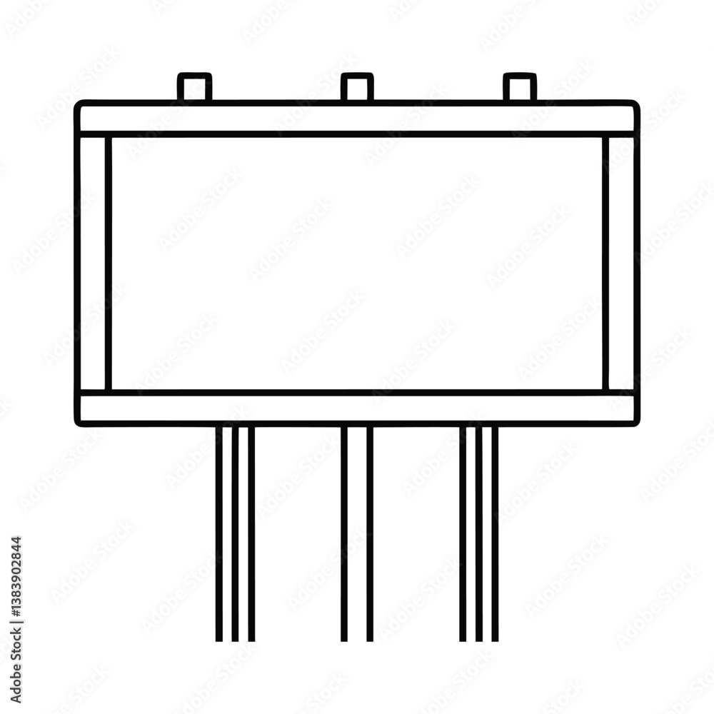 A clip art of Highway Advertisement Billboard outline on white background
A clip art of Highway Advertisement Billboard outline on white background