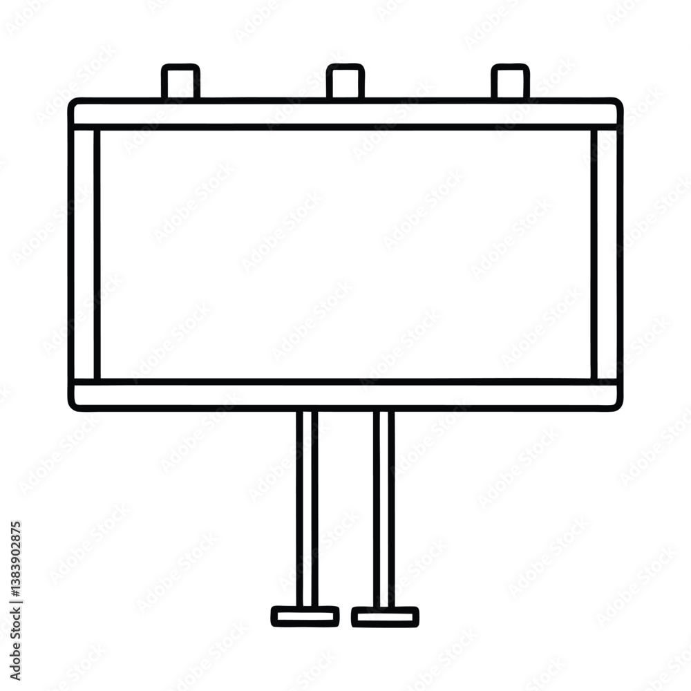 A clip art of Highway Advertisement Billboard outline on white background
A clip art of Highway Advertisement Billboard outline on white background