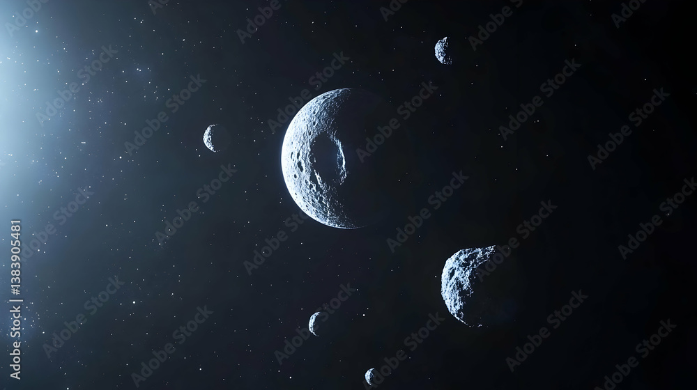 Pixelated Planets In Space