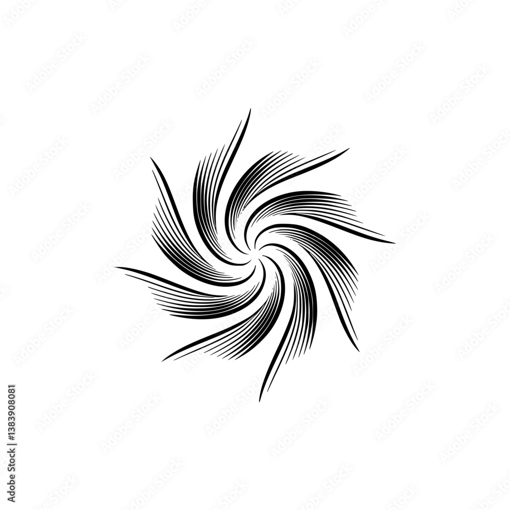 Abstract Swirl: Minimalist Black Lines on Cream Background Abstract Swirl: Minimalist Black Lines on Cream Background