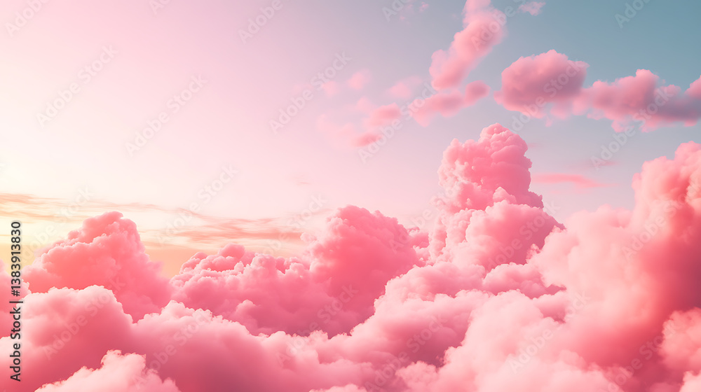 Light soft panorama sunset sky background with pink cloudssunset over the clouds Light soft panorama sunset sky background with pink cloudssunset over the clouds