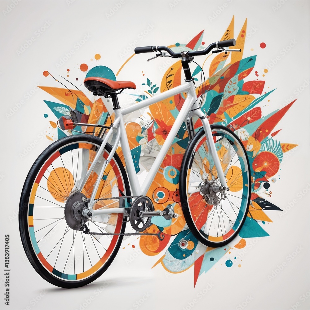 Fototapeta premium stylish bike with colorul background