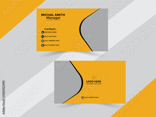 Business card set or template with illustration of fast food for shop and restaurant.