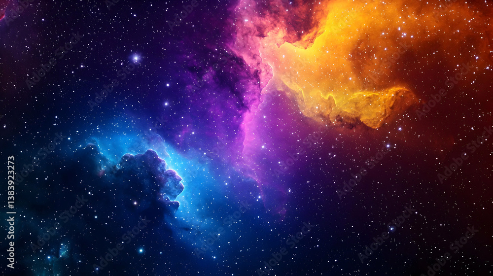 Fototapeta premium Colorful Space Nebula With Stars