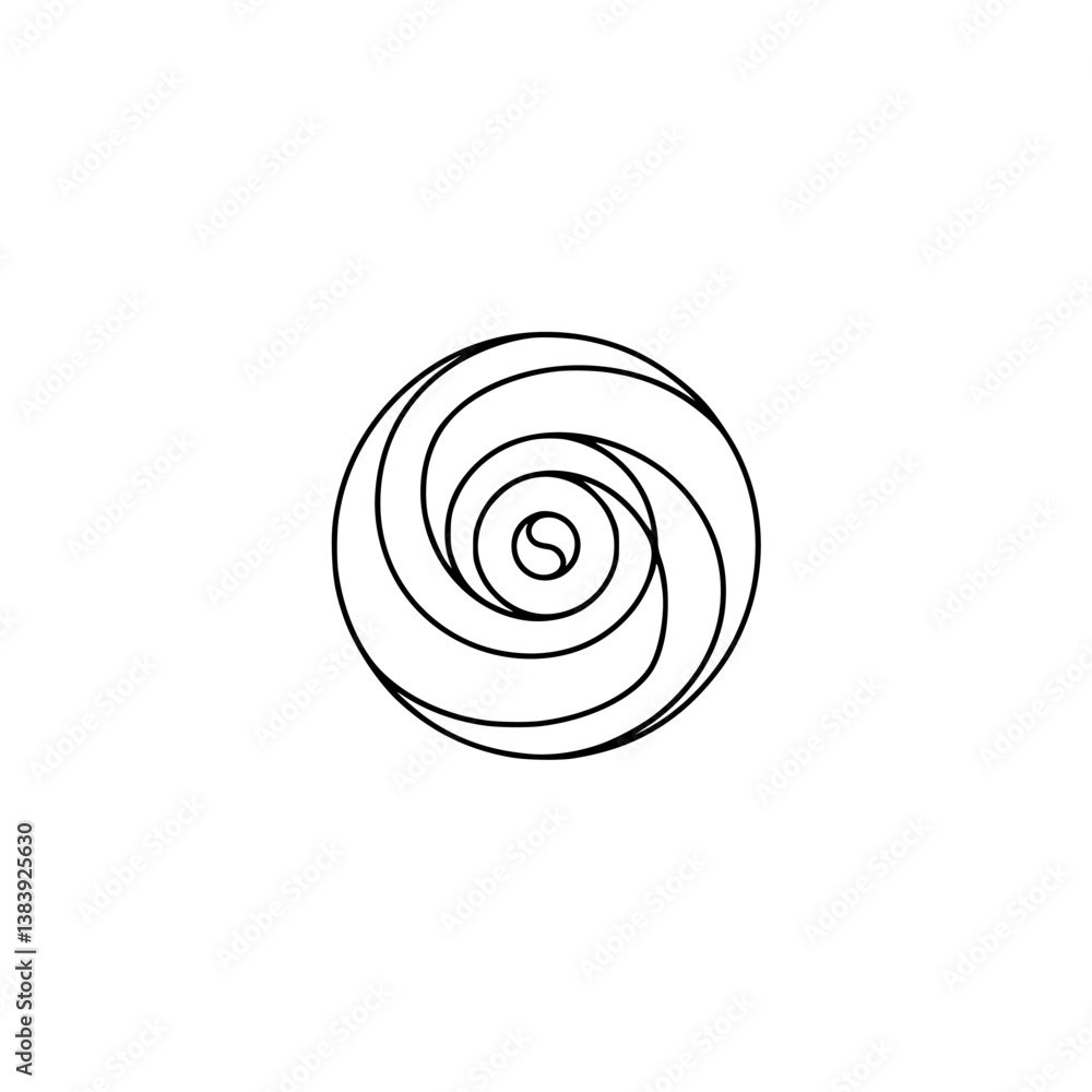Geometric Swirl Logo Design in Black on Cream Background Geometric Swirl Logo Design in Black on Cream Background