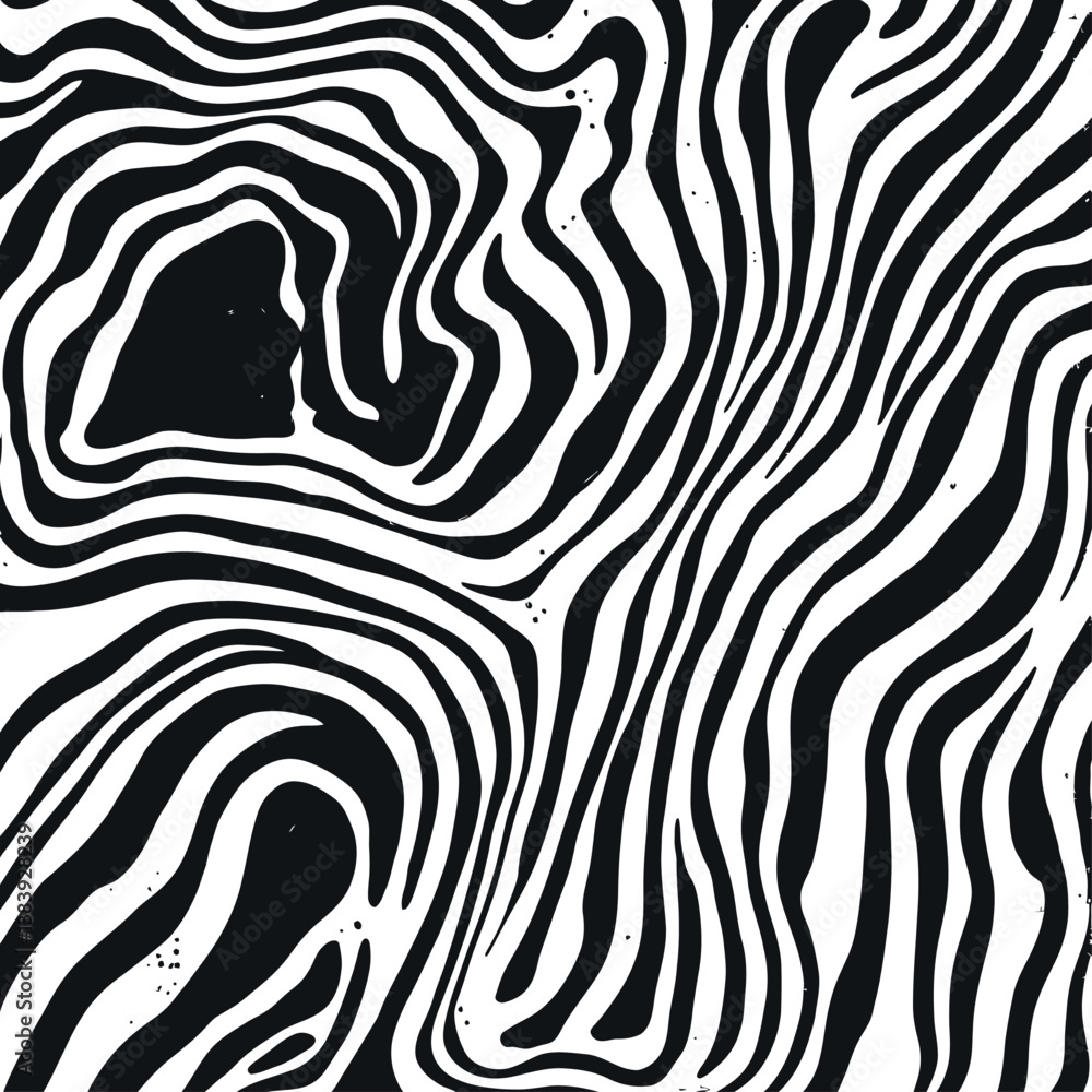Vector Abstract Wavy Lines, Black and White Flowing Pattern. Vector Abstract Wavy Lines, Black and White Flowing Pattern.