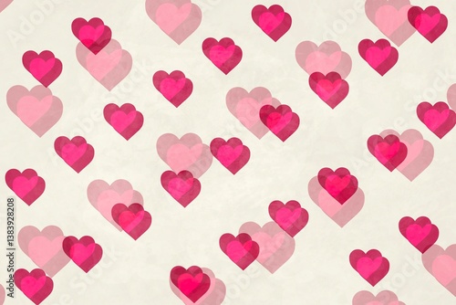 Repeating pink heart pattern on textured background