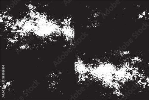 Rough, scratch, splatter grunge pattern design brush strokes. Overlay texture. Faded black-white dyed paper texture. Sketch grunge design. Use for poster, cover, banner, mock-up, stickers layout.
